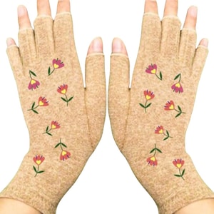 Fingerless Gloves for Arthritis - Compression Gloves - Arthritis Gloves - Gloves Women - Arthritis Relief- Wrist Warmer -Meadows