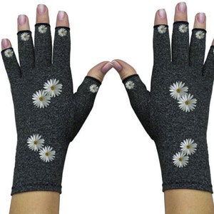 Fingerless Gloves for Women - Arthritis Gloves - Texting Gloves - Arthritis Relief - Driving Gloves - Compression Gloves - Two Daisies