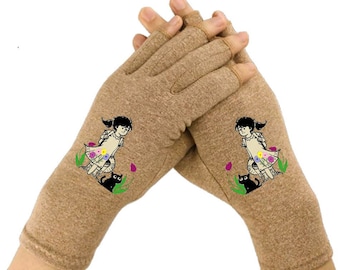 Fingerless Gloves for Women - Arthritis Gloves - Texting Gloves - Arthritis Relief - Compression Gloves - Angela