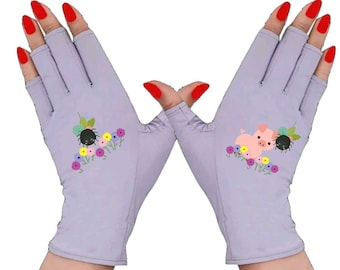 Mix Match Fun Compression Gloves -Fingerless Gloves for Women - Arthritis Gloves -  Arthritis Relief - Driving Gloves - Charlotte