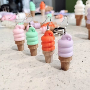 Mini Soft Serve Earrings! 3D Printed Ice Cream Jewelry