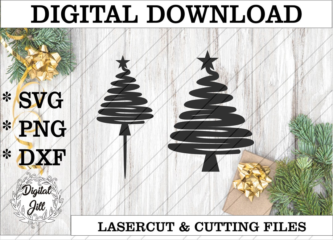 Christmas Tree Cake Topper Svg. Lasercut Cut File. Christmas Tree