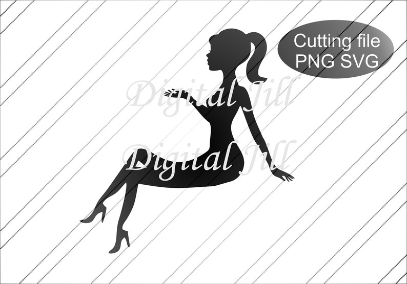 Download Sitting lady silhouette cake topper svg. Cake topper ...