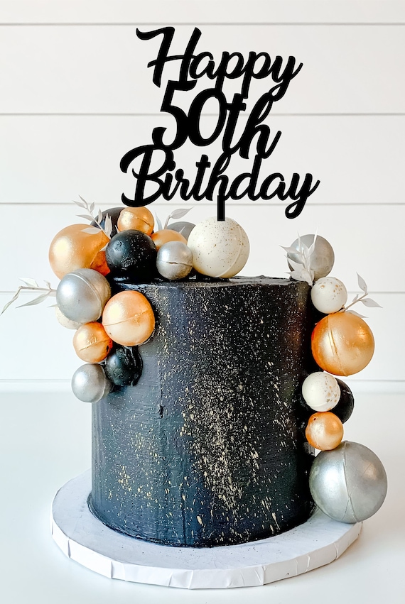Happy 50th Birthday Cake Topper Svg. Digital File Cake