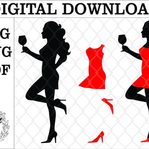 Stehende Dame Silhouette Cake Topper svg. Cake Topper. Digitale Datei Standing Lady Cake Topper. Geburtstag Cake Topper.