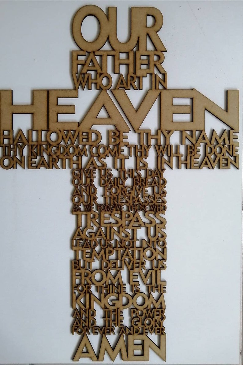 Download Lord's Prayer lasercut cross File. Our Father cross svg | Etsy