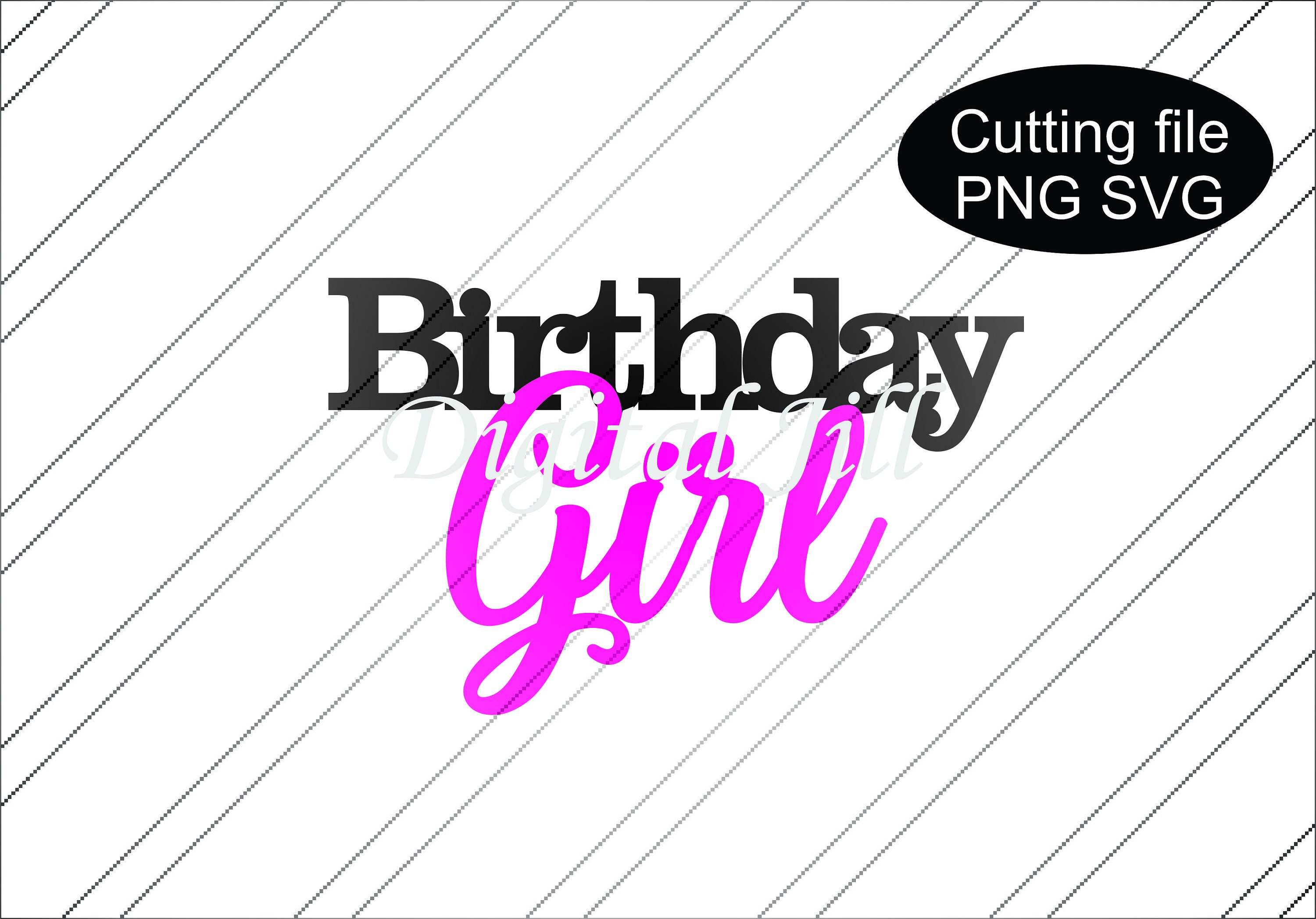 Birthday girl cake topper svg file. Birthday girl cake topper | Etsy