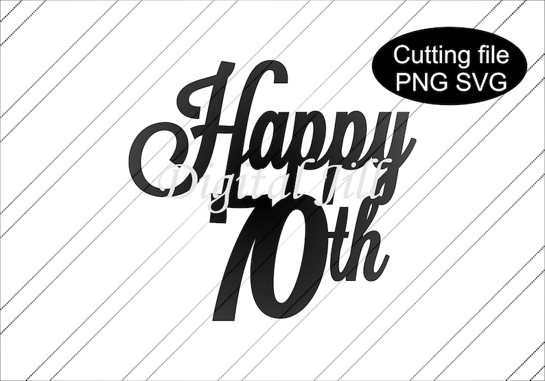 Download Happy 70th birthday cake topper SVG. Digital download. SVG ...