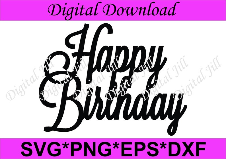 Happy Birthday Cake topper svg. Happy birthday laser cut ...