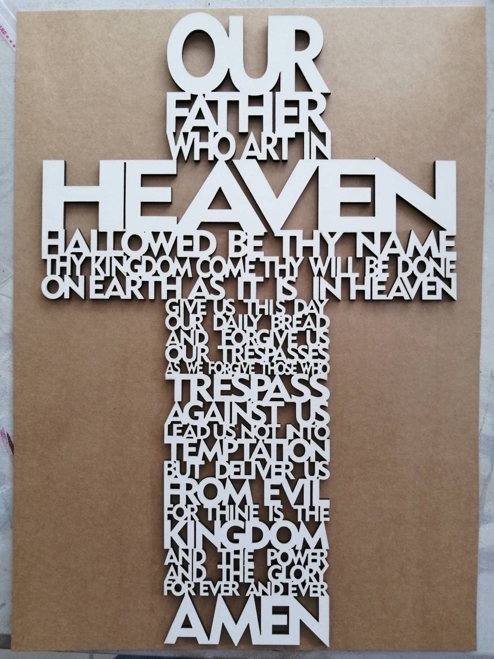 Download Lord's Prayer lasercut cross File. Our Father cross svg | Etsy