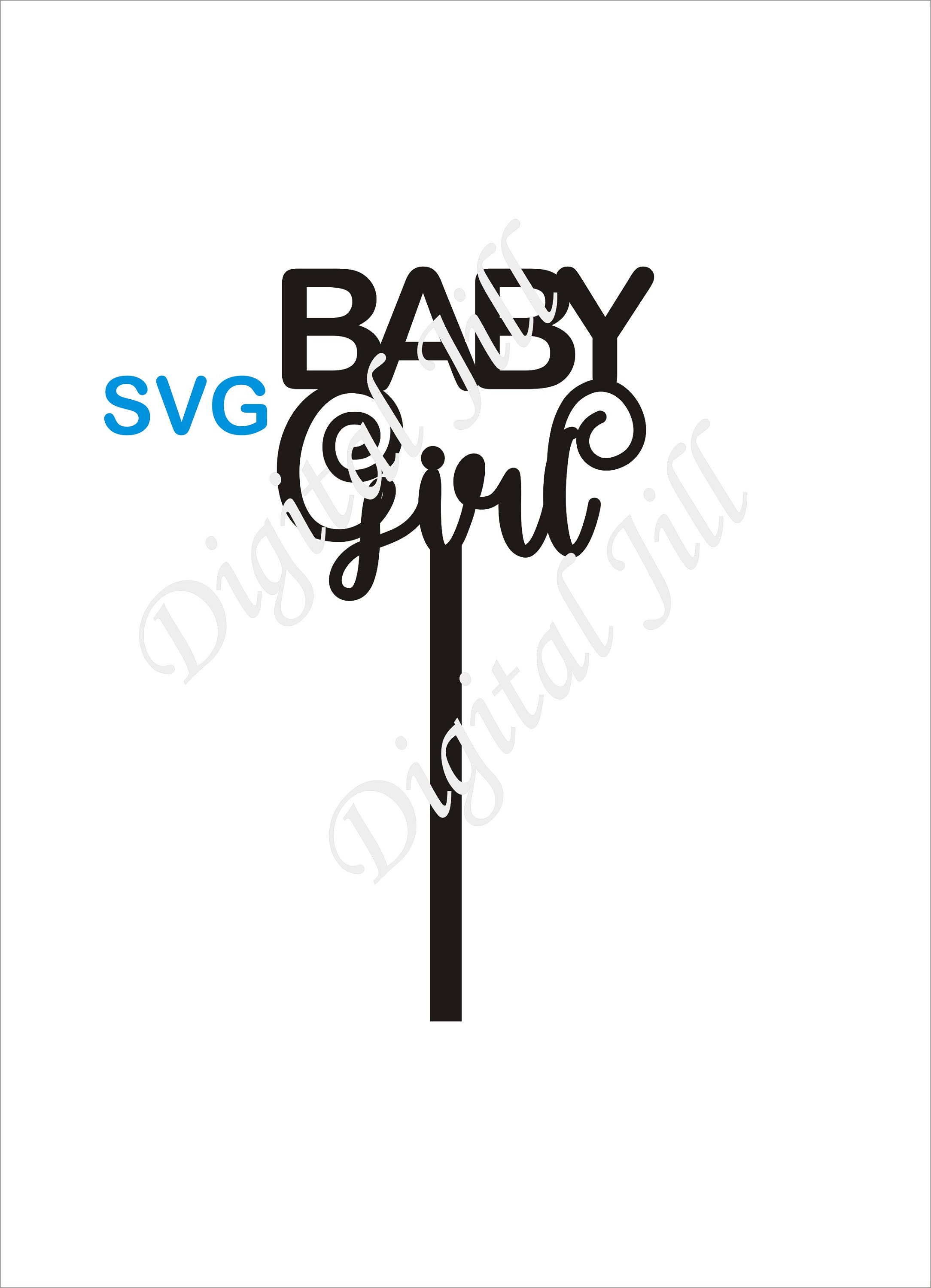 Baby Girl cake topper svg. Cutting file Baby Girl cake topper Etsy