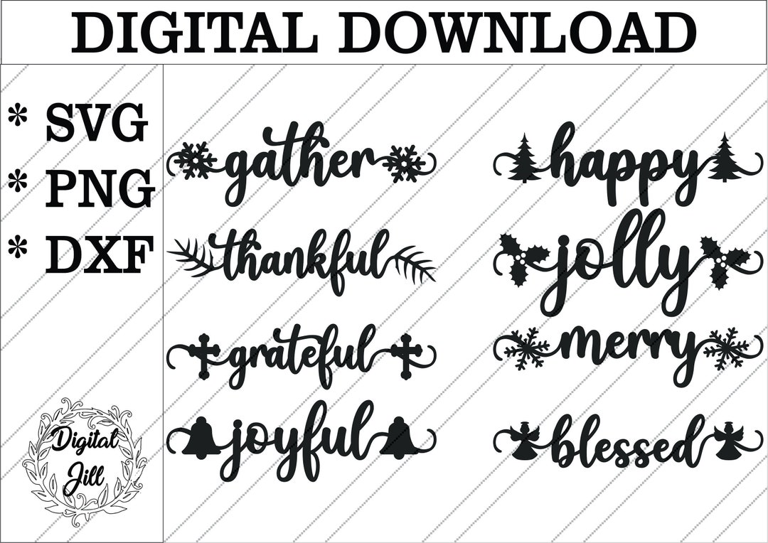 Christmas Plate Words Laser Cut File. Christmas Plate Words. Decorative