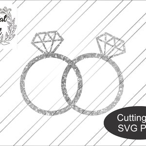 Trouwringen taart topper SVG PNG. Ringen taart topper SVG. 2 ringen digitaal bestand. Silhouet Cricut snijbestanden