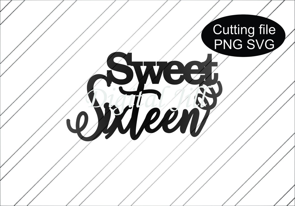 Download Sweet sixteen cake topper svg. Sweet sixteen laser cut ...