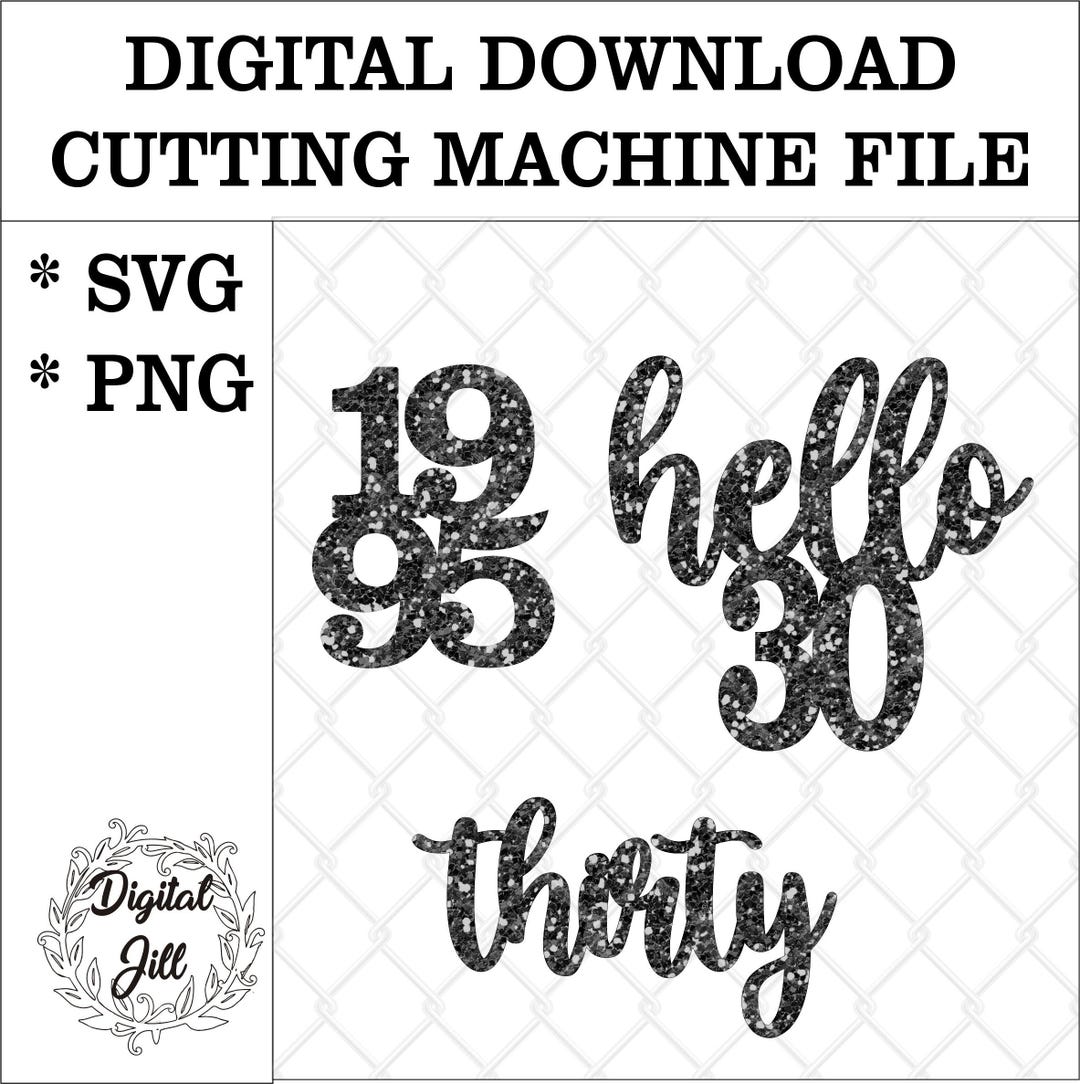 30th Birthday Cupcake Toppers. Cupcake Toppers Svg. Hello Thirty ...