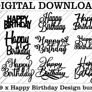 Alles Gute zum Geburtstag Tortendeko. Happy Birthday Cake Topper Schnittdatei, Lasercut Cake Topper, Geburtstag Tortenstecker, Geburtstag Tortenstecker, Tortenstecker Dateien, Lasercut Dateien
