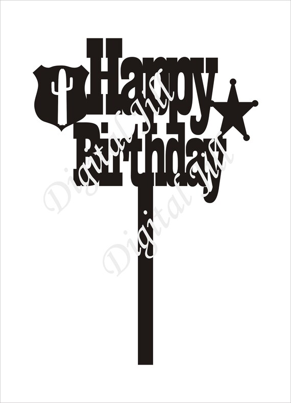Download Western Happy Birthday Svg Cake Topper Happy Birthday Svg Etsy