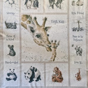 Maywood Studio Love Is... Fabric Panel by Hannah Dale of Wrendale Designs  Large 100% Cotton Fabric  Panel   Width 35&quot; x Length 44&quot;