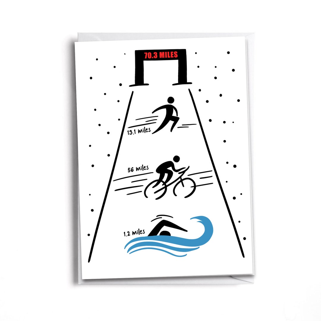 Congratulations Triathlete Card Swim Bike Run Triathlon Finisher Half