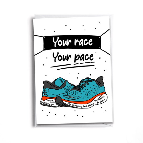 Card for a Runner or Walker | Ultra, Marathon, Half Marathon, 10K, 5K, track or distance runner | Your race at your Pace