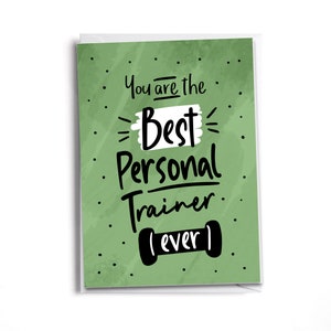 Best Personl Trainer Ever Card Health and Fitness Gym Rat Thank you card image 1