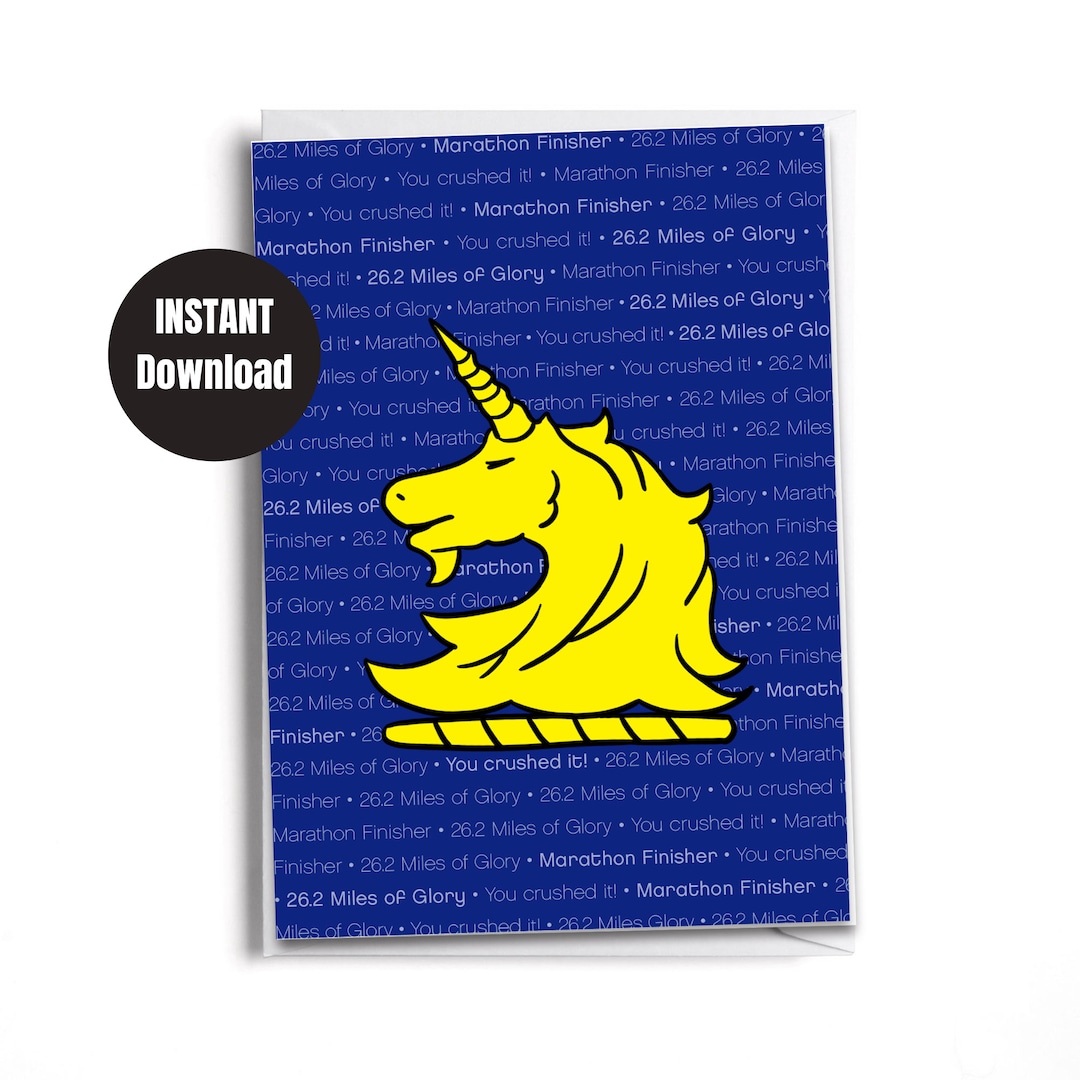 Boston Unicorn Inspired Printable World Major Printable Marathon Card