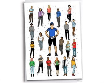 Male Triathlete Card: Swim Bike Run - Congratulations Card