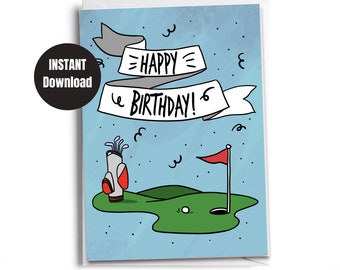 Biglietto di auguri di compleanno Golf (JJ1665