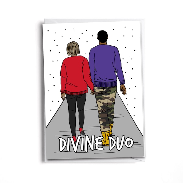 Divine 9 | Sorority and Fraternity Inspired Card | Greek Couples | Divine DUO_ Red and White and Purple and Gold | HBCU Love
