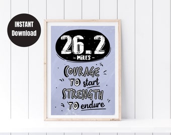 Printable Wall Art and Decor | Marathon Print | 26.2 Miles Wall Decor | Motivation for a Runner | Downloadable Wall Decor