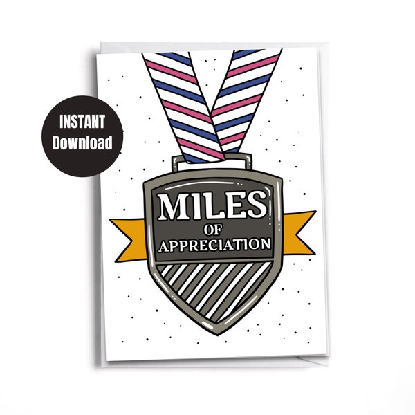 Printable Runner’s Appreciation and Gratitude Card for Family and Support Crew | Downloadable card | Digital Instant Download