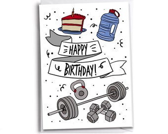 Birthday Card | Weight Lifting, Gym Rat, Crossfit, Fitness and Personal Training Card