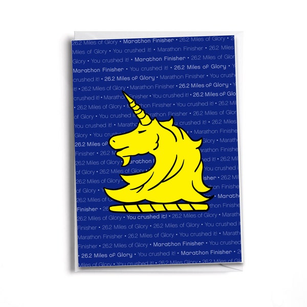 Marathon Finisher, Boston Unicorn Inspired Card | Run 26.2 Miles of Glory Card | World Major Finisher