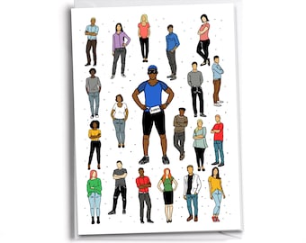 Black Male Triathlete Card: Swim Bike Run - Congratulations Card