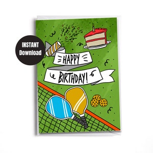Printable | Pickleball Birthday Downloadable card | Digital Instant Download