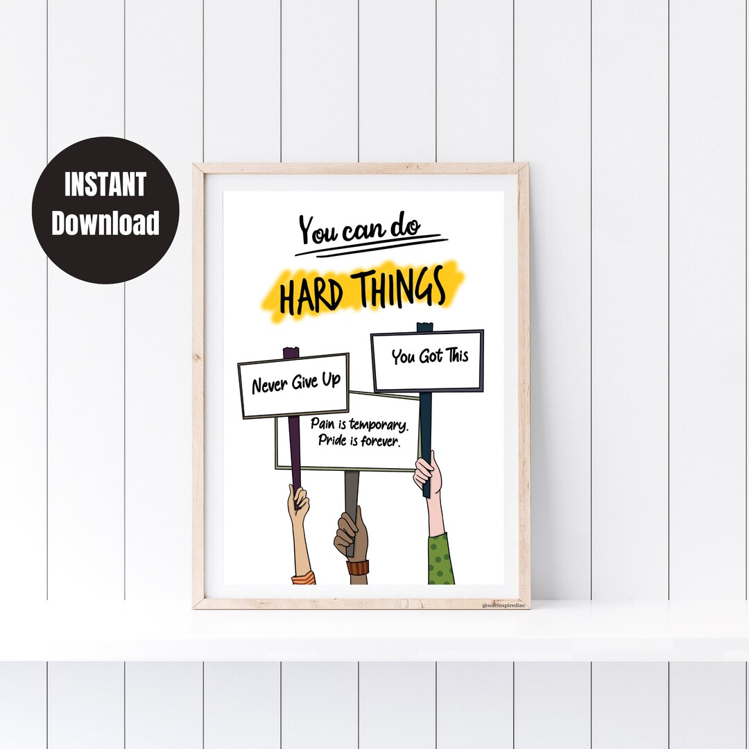 You Can Do Hard Things Print: Runner Motivation Art and Decor (digital ...