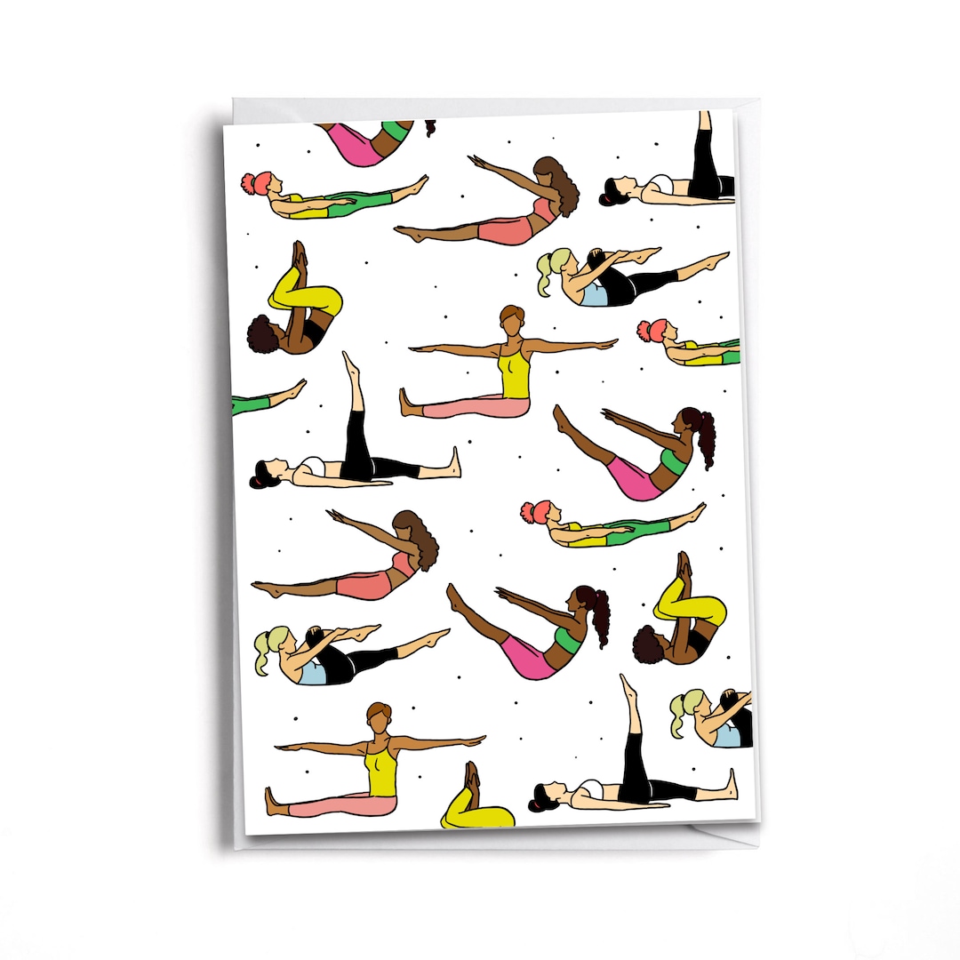 Pilates Birthday Card, Pilates Reformer Card, Pilates Gift, Gym Pilates