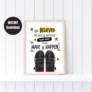 Cyclist Motivation Art and Decor Print: Cycle Shoes Decor (Digital Download)