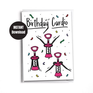 Printable | Downloadable Card | Digital Instant Download  | Happy Birthday Wine Lover | Birthday Card Printable