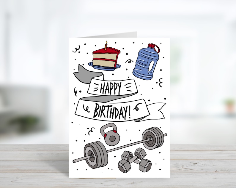 Happy Birthday Personal Trainer Card: Weightlifting Gift (digital ...