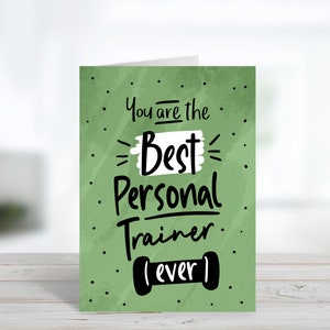 Best Personl Trainer Ever Card Health and Fitness Gym Rat Thank you card Bild 3