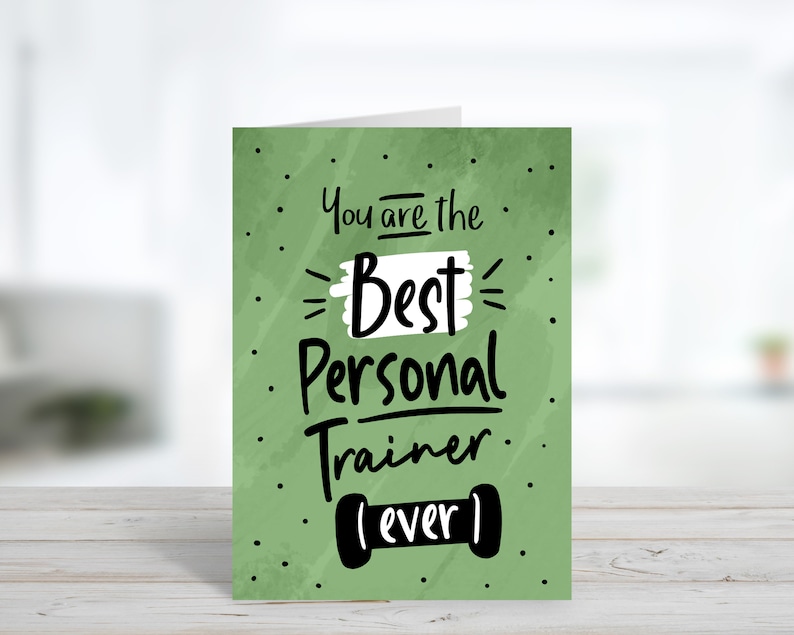 Best Personl Trainer Ever Card Health and Fitness Gym Rat Thank you card image 3