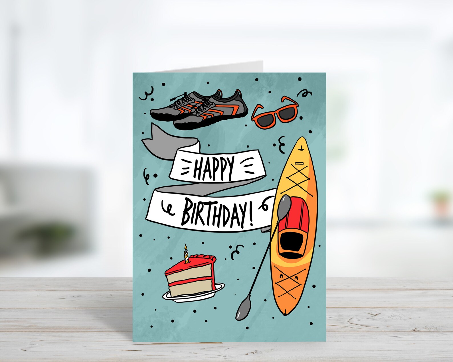 Happy Birthday Kayak and Adventure Lover Birthday Card Etsy