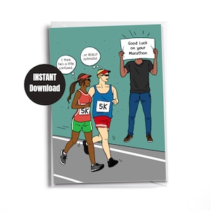 Funny Running Downloadable Card | Digital Instant Download | Marathon, 5K Runner