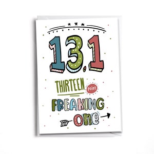 HALF MARATHON (Thirteen Point Freaking One) Card | You Did It | Congratulations Card