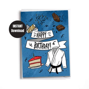 Printable  Martial Arts Birthday Card| Downloadable card | Digital Instant Download