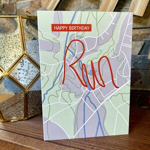 Happy Birthday Runner Card Strava Inspired Run Happy | Etsy