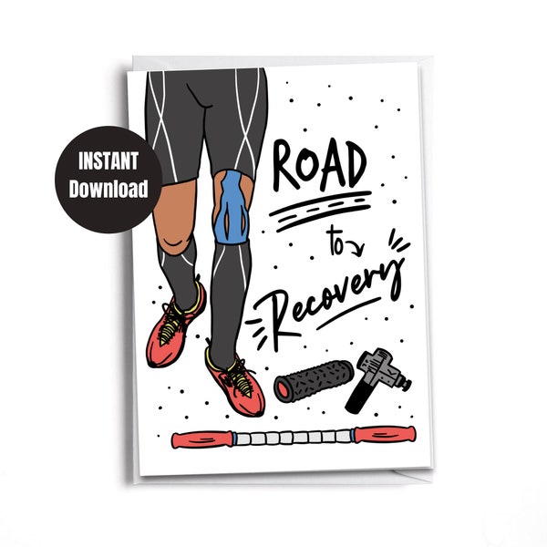 Printable | Downloadable card | Digital Instant Download | Get well soon |Road to recovery | Injured Runner card