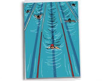 Swimming Inspiration Greeting Card | Making Waves in Life and in the Pool