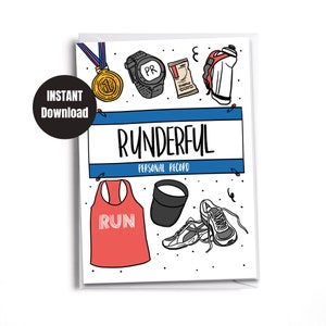 Druckbare Karte für Runner | PR - Persönliche Rekordkarte | Herunterladbare Karte | Digitaler Sofort Download Karte für Marathon | 13.1 | 10K | 5k